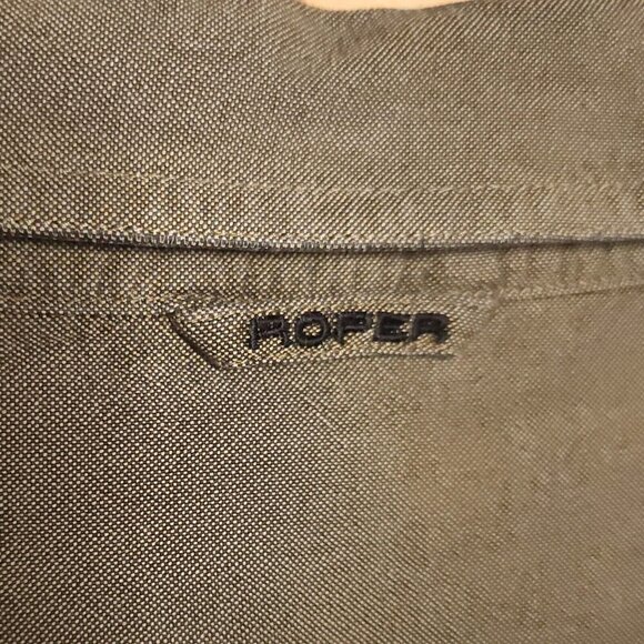 Roper Mens Heavyweight Green Button Down 2XT - Picture 3 of 5